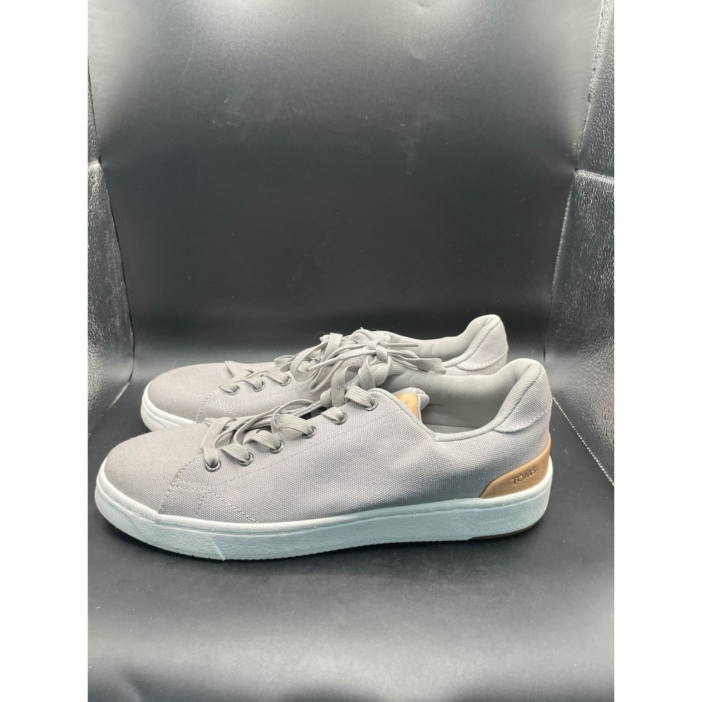 TOMS TRVL LITE Mens Gray Canvas Low Top Lace Up Sneakers Size 10 Lightly Used